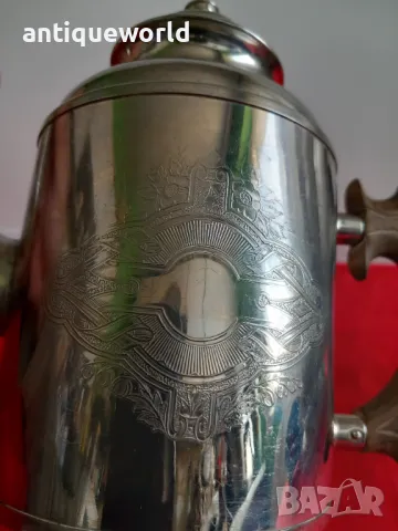 Стара Посребрена Кана , Чайник с Монограм, снимка 3 - Антикварни и старинни предмети - 49855940