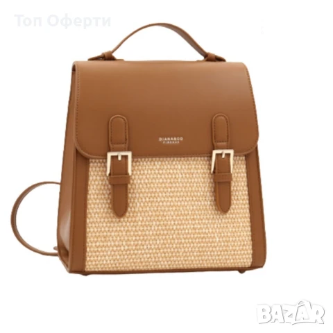 Кокетна дамска раничка, със сламени детайли, снимка 7 - Чанти - 50463797