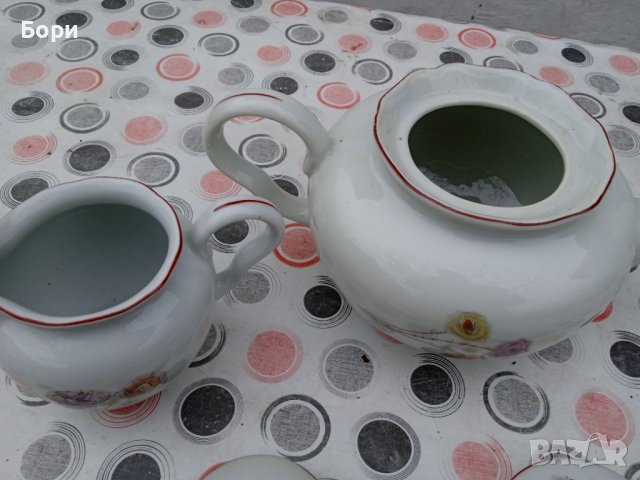 Стар български порцелан /чайник/каничка, снимка 5 - Аксесоари за кухня - 39395306