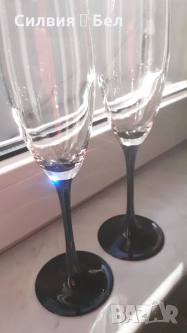 Комплект от 2 чаши за  Champagne Black Stem Luminarc- Vintage, снимка 12 - Антикварни и старинни предмети - 32316387