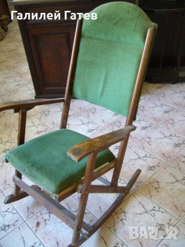 Стар Люлеещ Стол - Сгъваем, снимка 2 - Антикварни и старинни предмети - 51437131