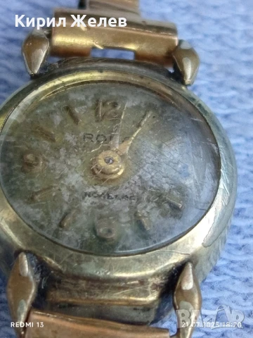 Стар механичен часовник дамски позлатен рядък за КОЛЕКЦИЯ 18379, снимка 5 - Антикварни и старинни предмети - 51095455