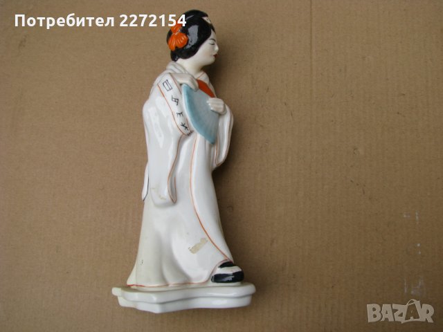 Статуетка фигурка гейша костен порцелан, снимка 2 - Антикварни и старинни предмети - 28573591