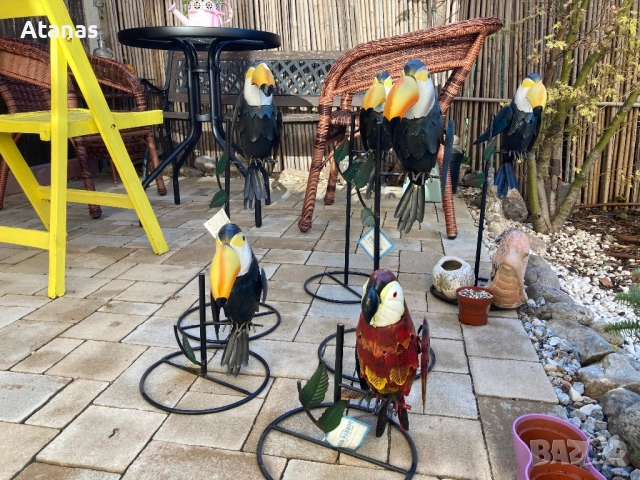 Метални птици за градинска украса