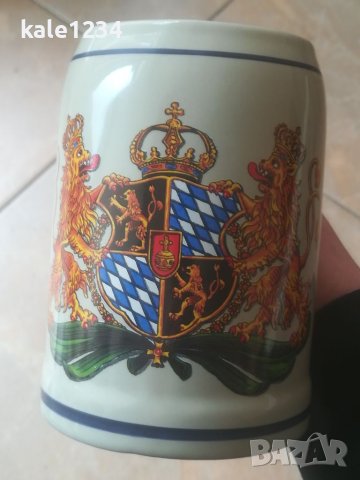 Немска халба за бира. Бавария. HUBER. Чаша. Герб. Germany. Голяма халба керамика. , снимка 7 - Колекции - 40668128