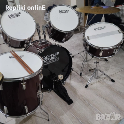 Пълен комплект акустични барабани DOPPLER DRUMS – готови за свирене, снимка 3 - Други музикални жанрове - 53329852