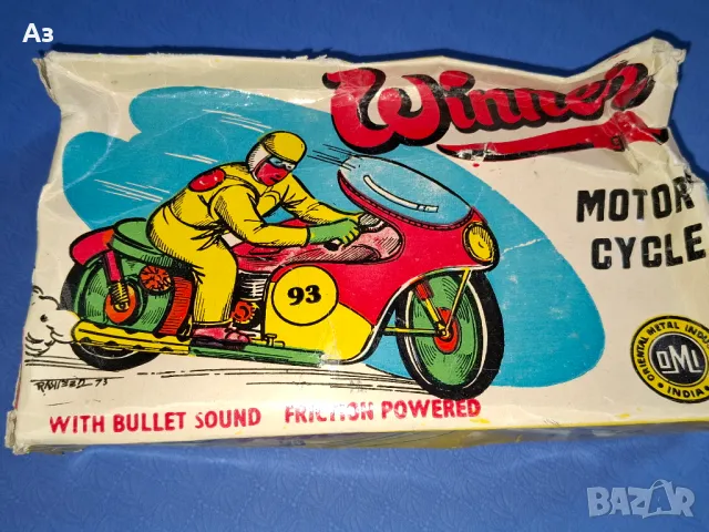 Made in India ламаринен мотор Winner Motor Cycle от 1973 година, снимка 6 - Колекции - 50175192