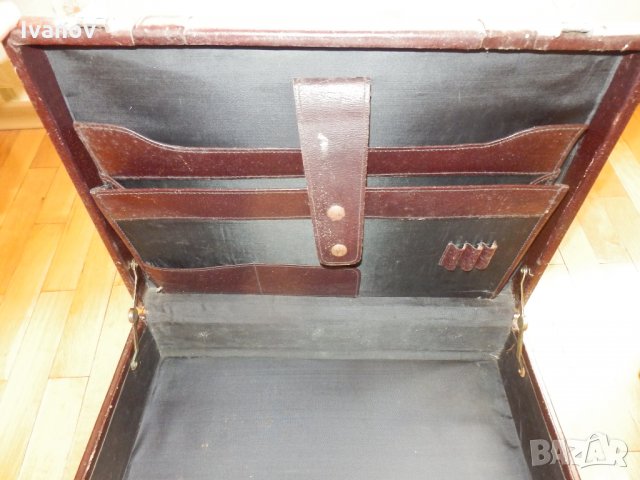 Стар кожен куфар, снимка 4 - Антикварни и старинни предмети - 27053140