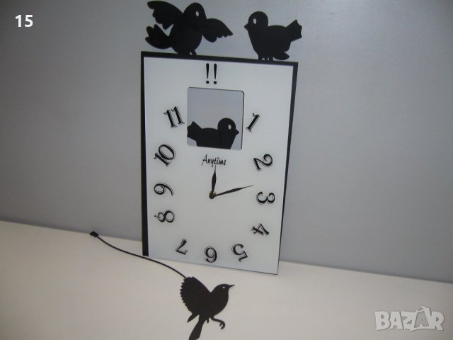 Стенен часовник, метален с птички и махало , снимка 2 - Декорация за дома - 27897331