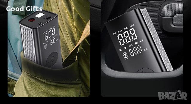 Въздушен компресор за гуми с LED лампа за кола, мотоциклет Велосипед, снимка 6 - Аксесоари и консумативи - 43016505