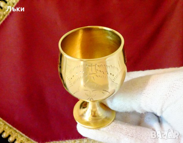Английска бронзова чаша,шот 55 мл. , снимка 6 - Антикварни и старинни предмети - 33517343