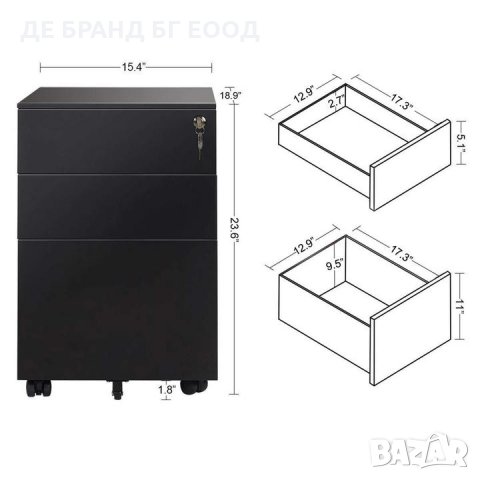 Метален шкаф за документи с ключалка D1070534, снимка 4 - Шкафове - 32486912