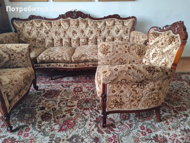Продавам холова гранитура - барок, снимка 14 - Дивани и мека мебел - 51929436