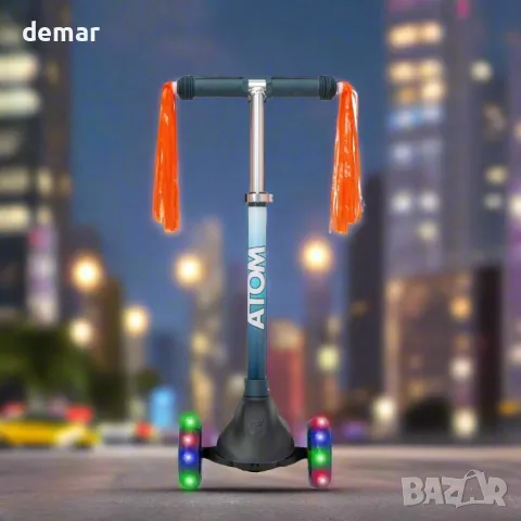 ATOM Eclipse Light-Up Детска тротинетка за бутане с регулируема височина на дръжката, за деца 3+ г., снимка 3 - Детски велосипеди, триколки и коли - 47370103