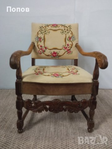 Старинно кресло трон, снимка 3 - Дивани и мека мебел - 40512324