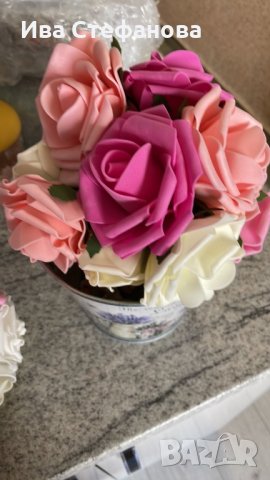 Букет от постоянни рози Свети Валентин за влюбените романтичен подарък, снимка 18 - Изкуствени цветя - 35657984