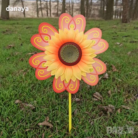 3600 Вятърна въртележка за градина балкон Цвете със слънчоглед, снимка 2 - Градински мебели, декорация  - 39781449