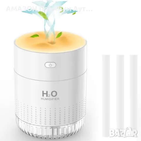 LKV Ултразвуков Мини овлажнител 350мл/LED светлина/автоматично изключване/2 режима,кола/спални/офиси, снимка 1