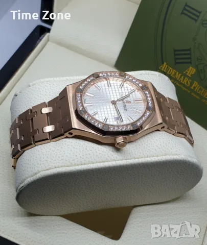 Audemars Piguet Royal Oak 33mm Rose Gold White Dial Diamond Дамски Различни Варианти, снимка 3 - Дамски - 48183108