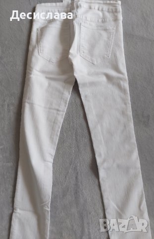 Комплект бели дънки, потник и тениска за слабо момиче, размер 152-168 см, снимка 5 - Детски комплекти - 40698036
