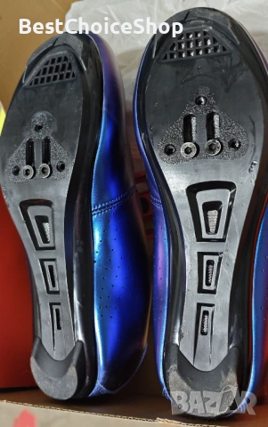 Мъжки велосипедни обувки, съвместими с SPD и Delta педали, дишащи, неплъзгащи - Сини UK 10 / EU 44, снимка 5 - Аксесоари за велосипеди - 53136698