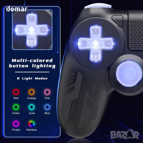 Безжичен контролер Bonacell за геймпад за Ps4 с 6-осен сензор за движение Turbo Touch Pad, снимка 3 - Аксесоари - 44050909