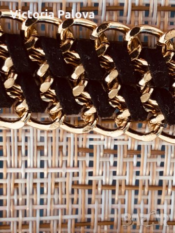 Разкошно колие и гривна.Синджир и кожа, снимка 5 - Бижутерийни комплекти - 27041817