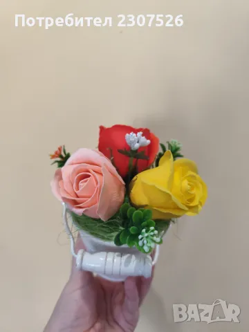 Пластични сапунени рози , снимка 4 - Декорация за дома - 47348790