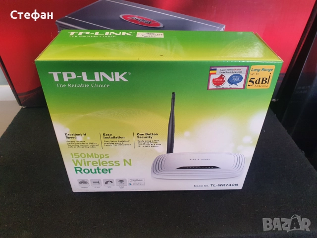 Рутер TP-Link TL-WR740NПълен комплект.  В отлично техническо и визуално състояние., снимка 2 - Рутери - 51971334