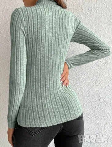 Дамско поло в цвят мента, снимка 3 - Блузи с дълъг ръкав и пуловери - 49046387