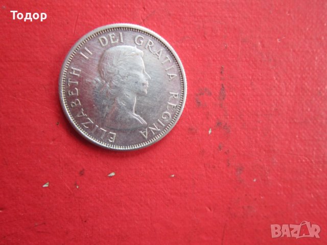 50 цента 1962 Канада сребърна монета, снимка 5 - Нумизматика и бонистика - 38160396