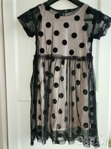 Детска рокля H&M, size 122см, 6/7г., черен тюл,бежова еластична подплата, много запазена