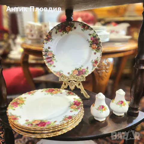 Сервиз за хранене и чай Royal Albert – Old Country Roses, 29 части, снимка 6 - Сервизи - 50387978