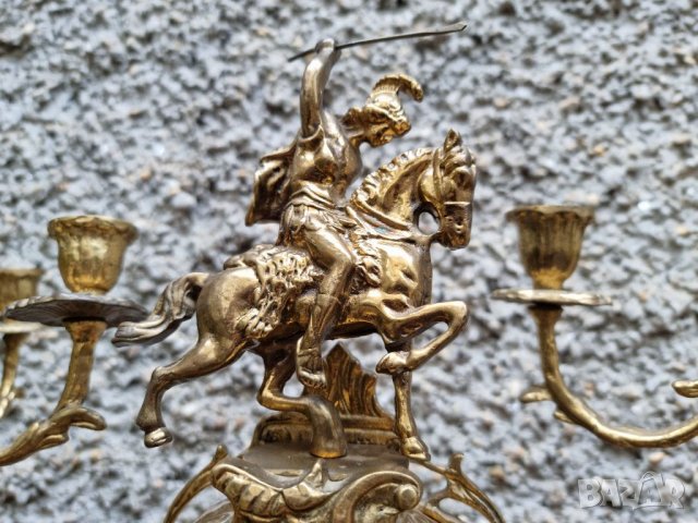 Антикварен Бронзов Часовник и Свещници "1960г" , снимка 7 - Антикварни и старинни предмети - 40151307