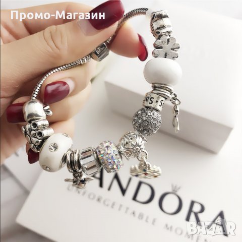 Гривна с талисмани Пандора/Pandora, снимка 2 - Гривни - 33414827