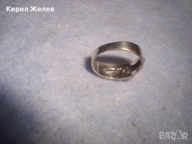 САПФИРЕН СРЕБЪРЕН ПРЪСТЕН СРЕБРО ВИСОКА ПРОБА РЪЧНА ЮВЕЛИРНА ИЗРАБОТКА АРТ ДЕКО УНИКАТ АНГЛИЯ 27259, снимка 11 - Пръстени - 36846983