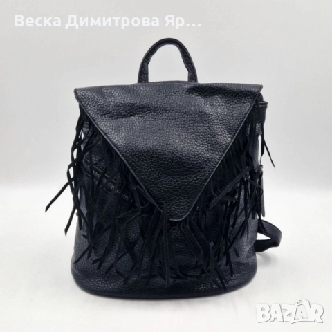 Дамска раница от еко к. с ресни – бохо стил, удобство и обем (36×30×16 см), снимка 12 - Раници - 52574149