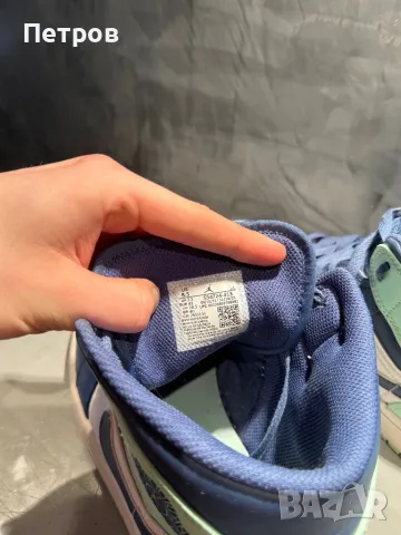 КАТО ЧИСТО НОВИ Jordan 1, 42 -  Blue Mint, снимка 11 - Ежедневни обувки - 49802139
