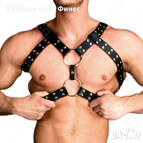 Фетиш кожен харнес колан за мъж