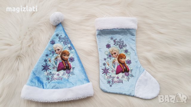 Коледен чорап и шапка Елза , снимка 8 - Шапки, шалове и ръкавици - 38846281
