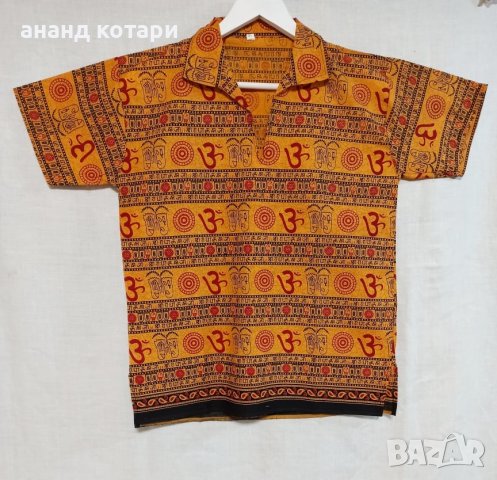 Индийски Памучна риза ОМ, снимка 3 - Тениски - 38349966