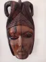 Африканска маска от кафяв абанос., снимка 1