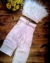 Бюстие с естествени пера и елегантен панталон , снимка 1 - Корсети, бюстиета, топове - 35021144