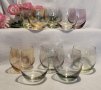 Винтидж стъклен комплект Roly Poly от 10 чаши в различни цветове., снимка 1 - Чаши - 37772802