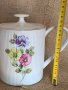 Порцеланов немски чайник с релеф и красиви цветя, снимка 6