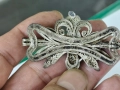 Възрожденска сребърна брошка филигран 0.800, снимка 7