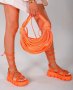 Равни сандали - оранжева кожа - GL70