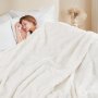 Одеяло Qucover, бяло пухкаво одеяло с двустранен дизайн, 150x200 см, снимка 5