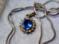 ПОСРЕБРЕНИ МЕДАЛЬОН и ЛАНЧЕ КОЛИЕ БЛАГОРОДНА СТОМАНА с ЮВЕЛИРНО ФАСЕТИРАН СИН и БЯЛ ЦИРКОН 49781, снимка 9