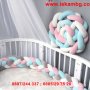 Плетен обиколник за бебешко легло, кошара, детско креватче - 3 метра - код 2487